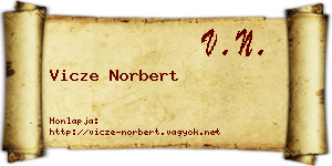 Vicze Norbert névjegykártya